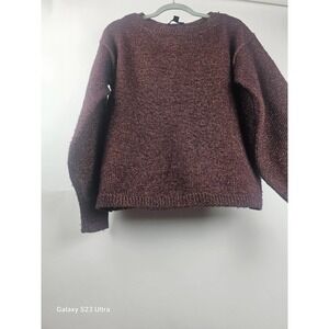 Women's Ann Taylor, szM, crew necksweater, burgandy&Rose gold